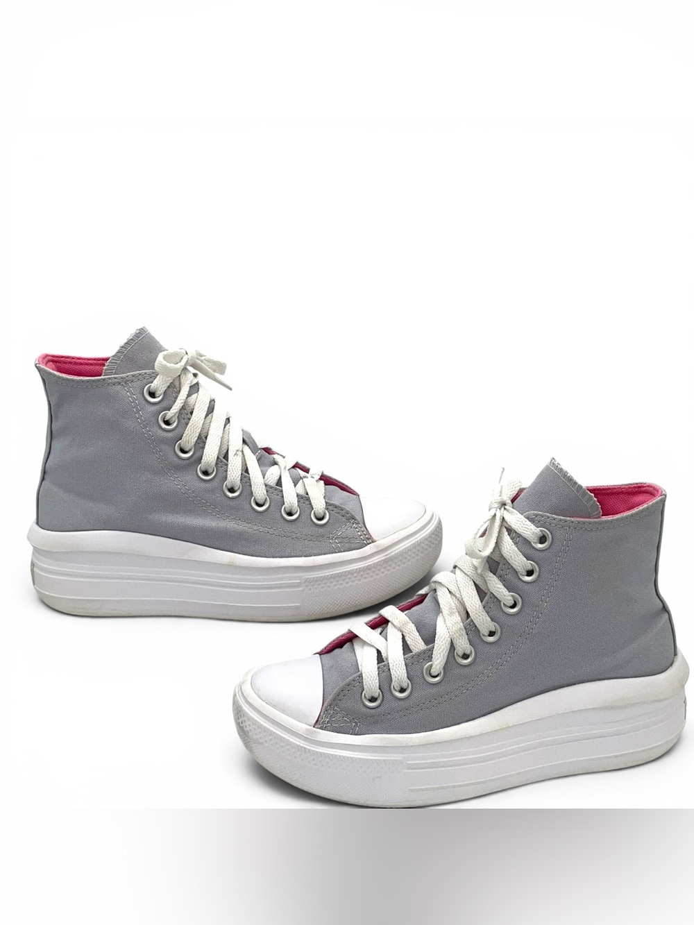 Converse Chuck Taylor Move High Top Platform Gray Pink Kids Size 4 - Picture 2 of 7